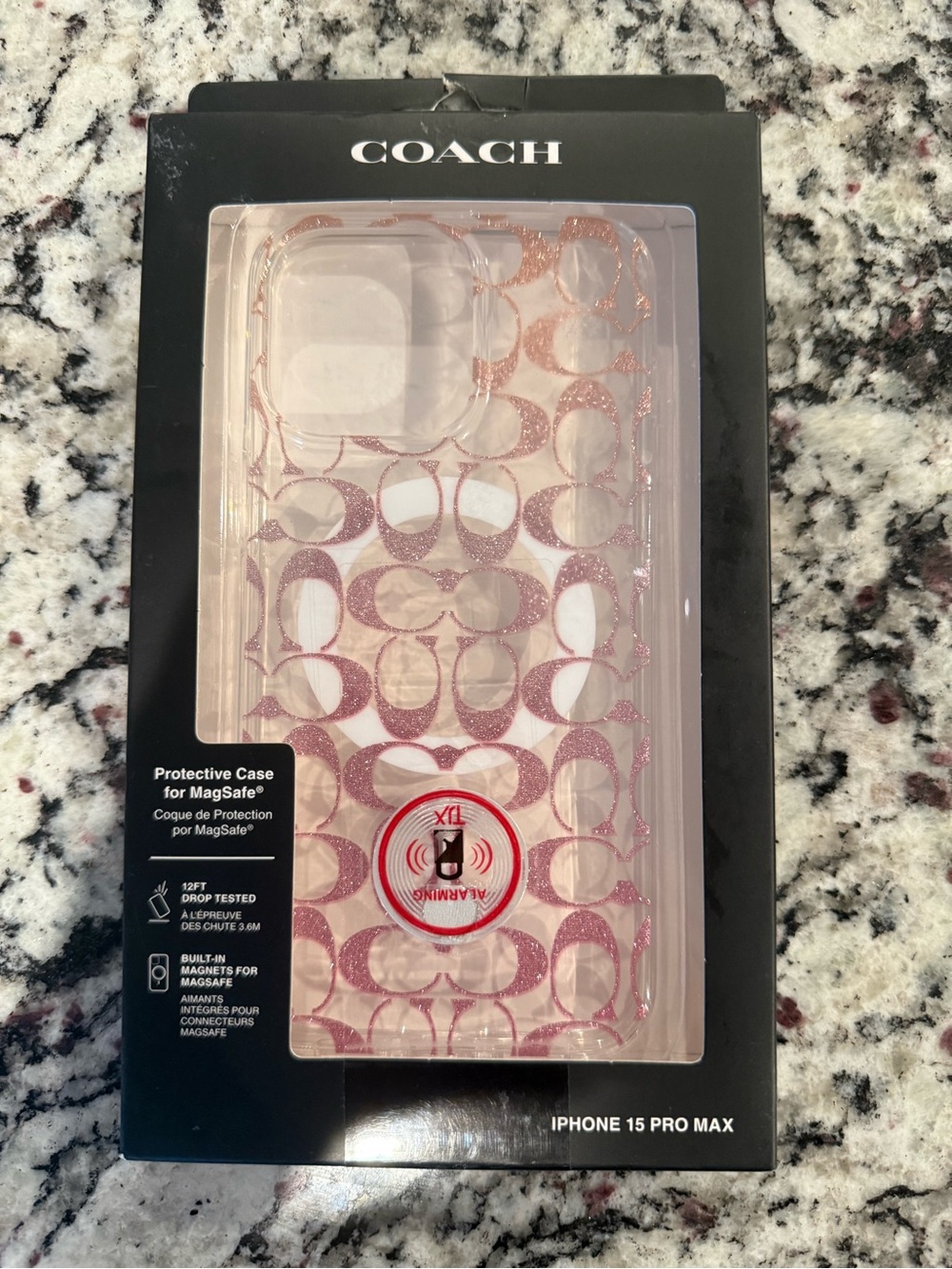 Coach Protective Case with Magsafe For iPhone 15 Pro Max Logo Ombré Pink